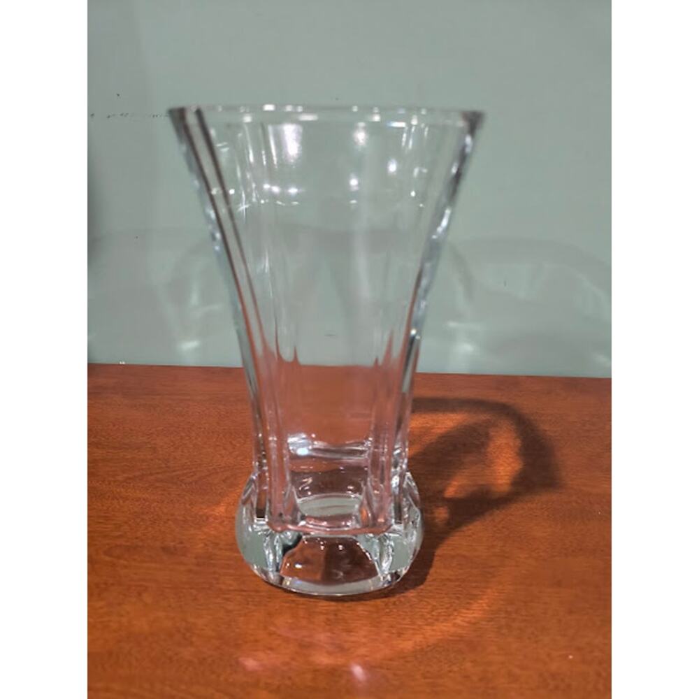 Thick Lead Crystal Vase, Made in France,‎ 9-3/4" Tall
